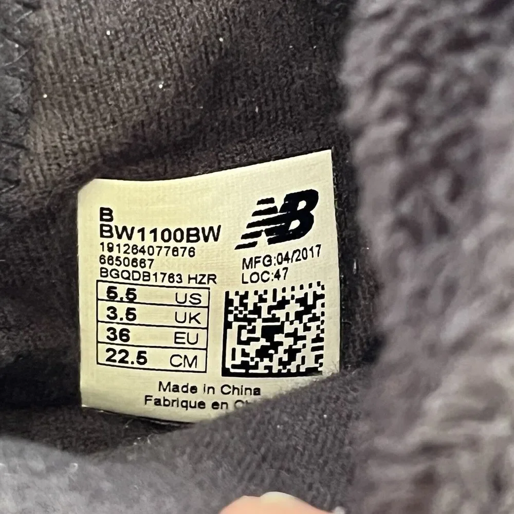 New Balance Fresh Foam 1100‎ Winter Snow Boot Boots Black Grey Size 5.5 US